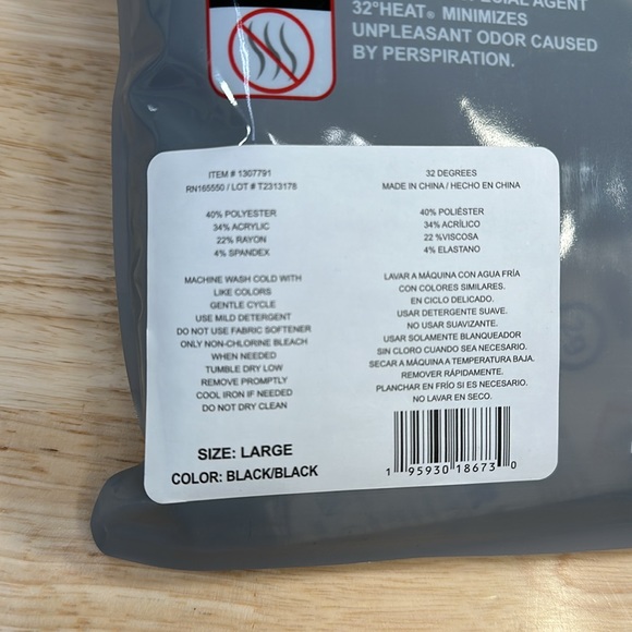 32* Degrees Heat 2 Pack Black Quick Dry Base Layer Pant - Picture 4 of 8